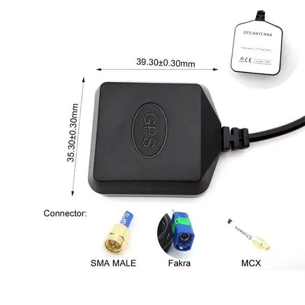 GPS 액티브 안테나 1M, RG174 케이블 포함, 통신용 패시브 GSM Fakra SMA MCX 커넥터