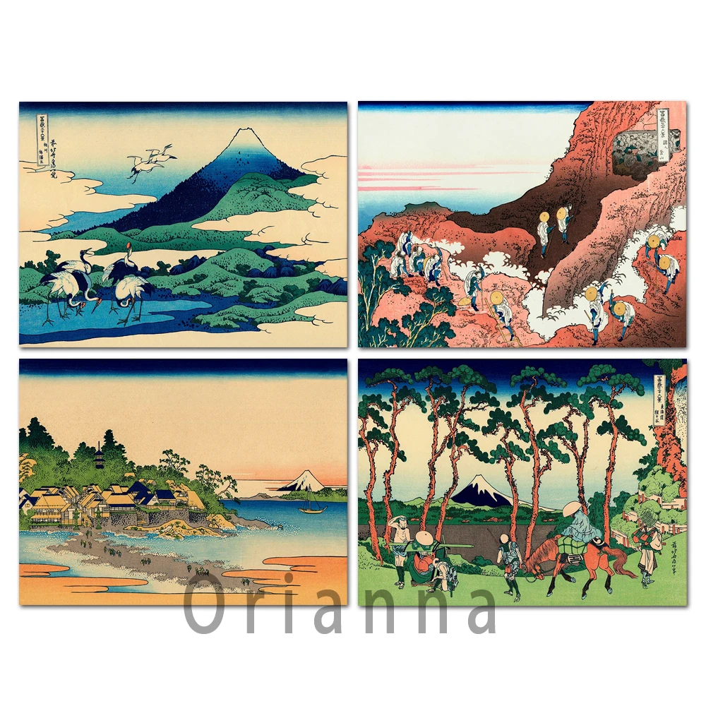 Фото Hodogaya On The Tokaido от Katsushika Hokusai японская Художественная печать ВИНТАЖНЫЙ ПЛАКАТ волна канагава Альпинизм на горе Fuji настенное искусство №1