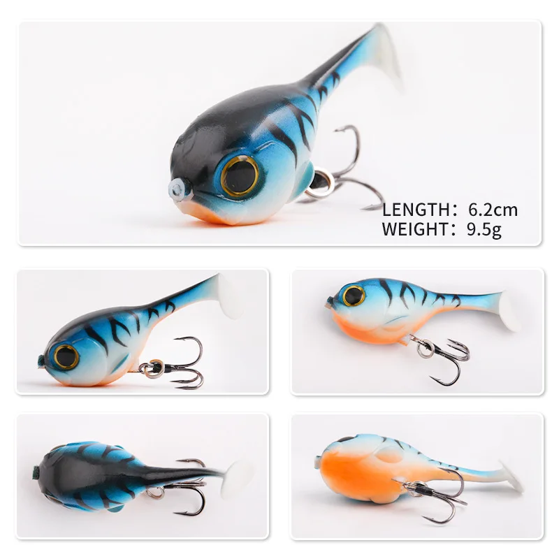 WESTBASS 1PX Big Head Soft Bait 6cm-9.5g Sinking Fishing Lure Trolling Silicone Swimbait Rubber Deraball Wobbler Jigging lurre 4