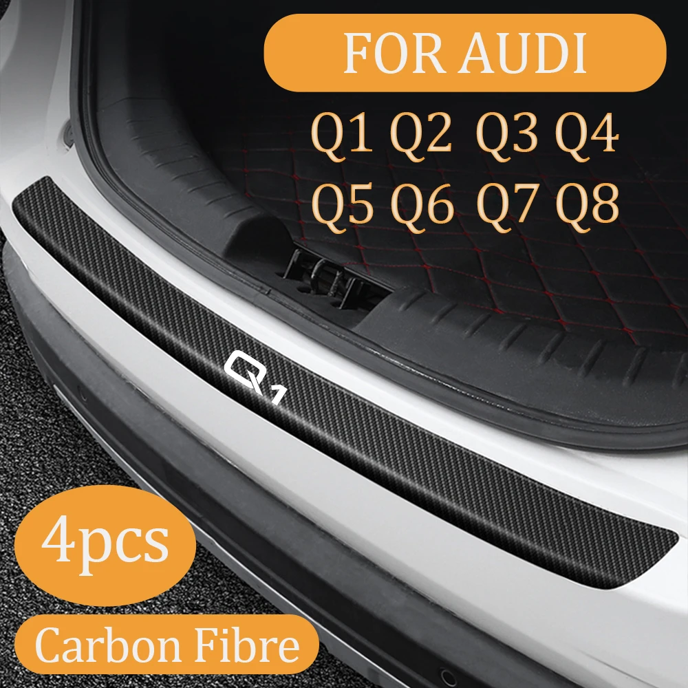 Per Audi Q1 Q2 Q3 Q4 Q5 Q6 Q7 Q8 Adesivo Per Bagagliaio Di Un'Auto In Fibra Di Carbonio Paraurti Posteriore Protezione Esterna Decalcomania Antigraffi