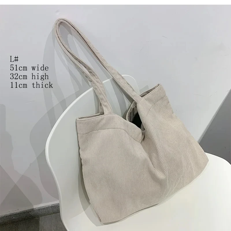 Corduroy Women Shoulder Bag Large Capacity Tote