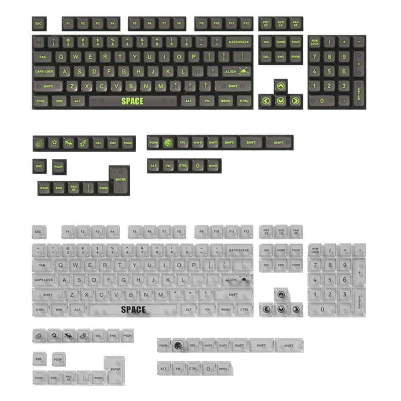 

Набор прозрачных клавишных колпачков «сделай сам», RGB-подсветка, профиль MDA, 132 клавиши, механические колпачки X3UF