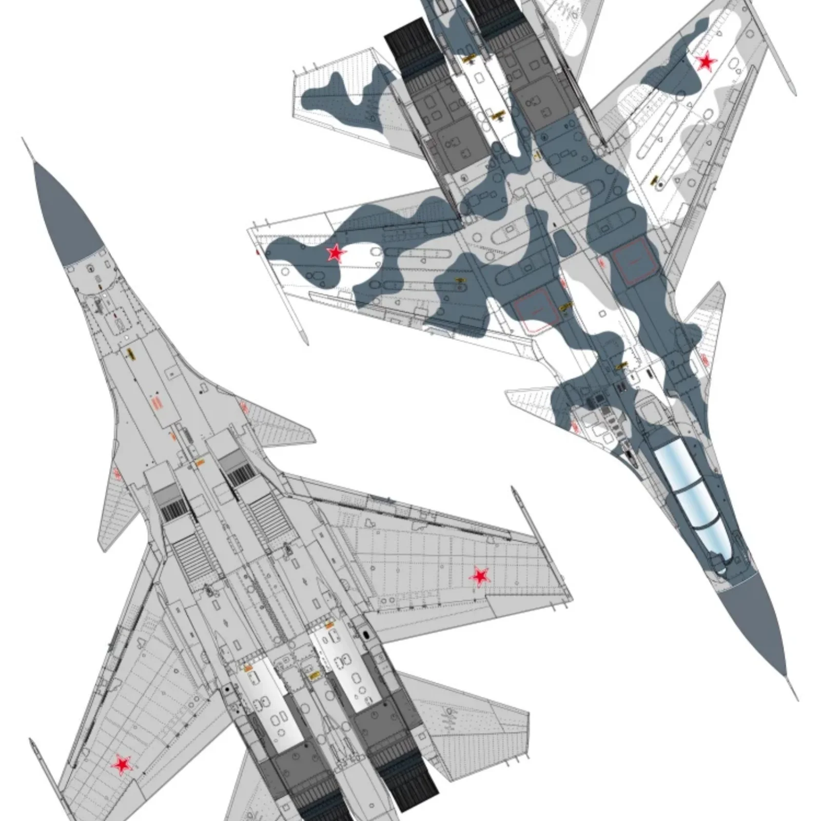 Galaxy D48057 1/48 Russian AF SU30MK Blue 02/04/05 Camouflage DieCut Flexible Mask Decal for GWH L4826 Model Hobby DIY