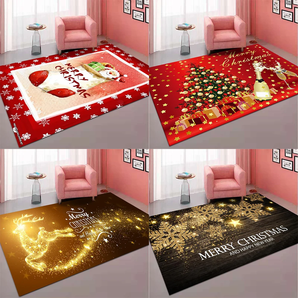 

Christmas Decorations Carpet for Living Room Home Decor Sofa Table Large Area Rug Bedroom Entrance Doormat Bathroom Non-slip Mat