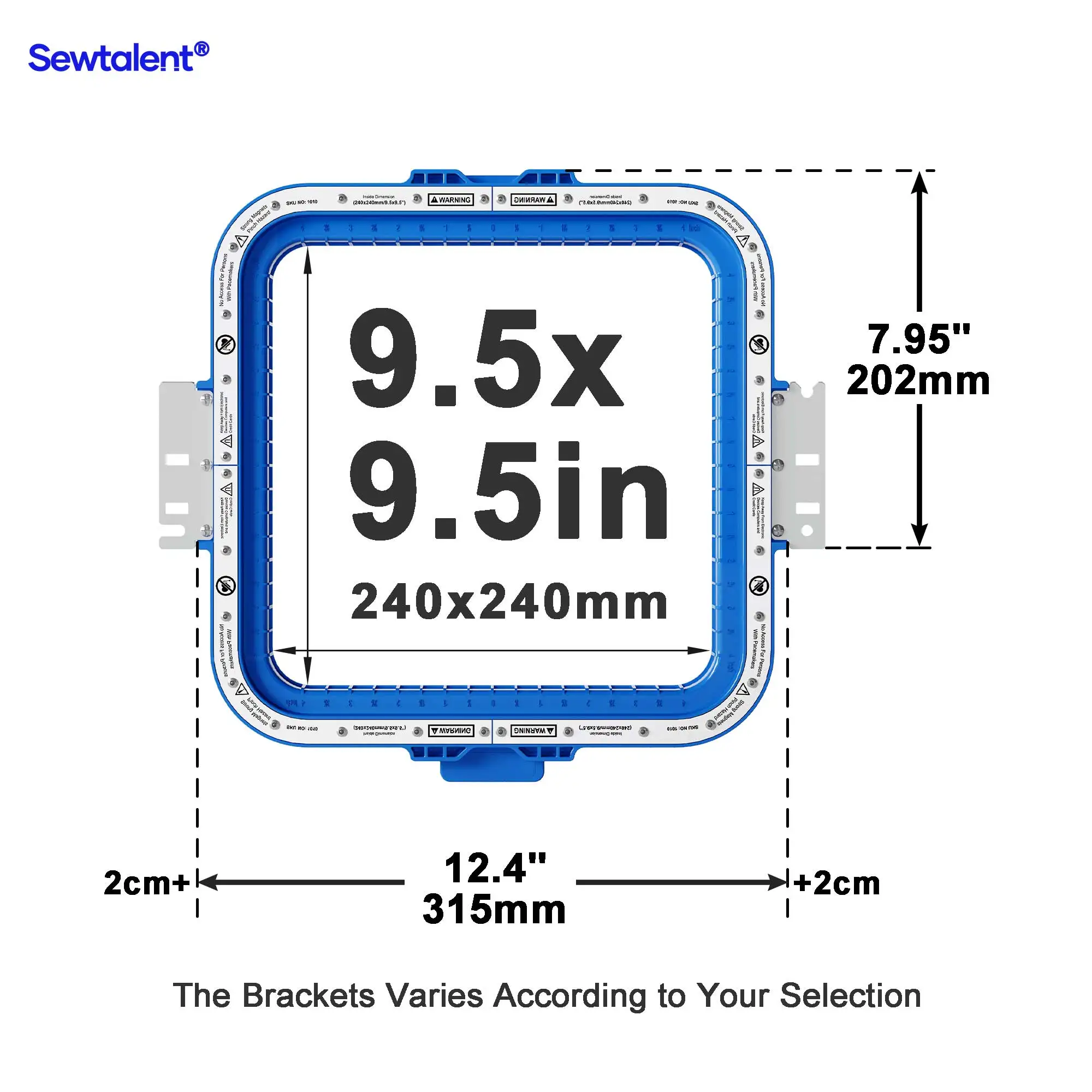 240x240mm 9.5x9.5in