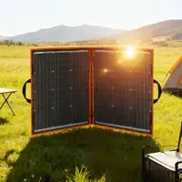 Panneau solaire flexible et pliable DOKIO 100W 18V avec contrôleur 12V et USB – Chargeur solaire mono portable pour camping-car, bateau et camping 1