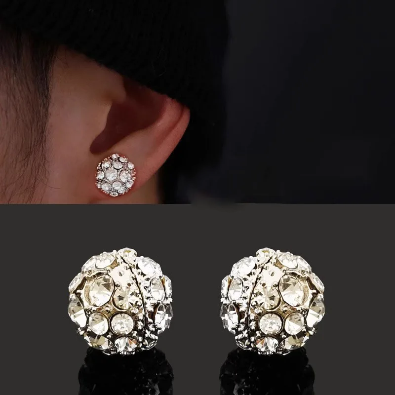 Vintage glänzende Kugel magnetische Clip-On Ohrringe kein Piercing edgy Punk Gothic Schmuck Unisex Geschenk für Männer Frauen Party Zubehör