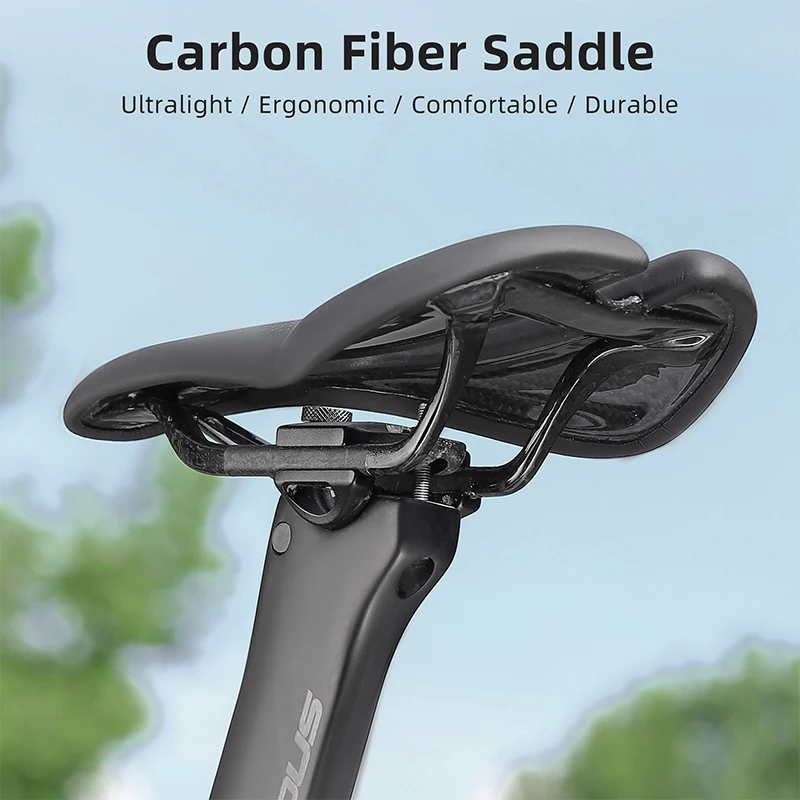 WEST BIKING Carbon Fiber Hollow Waterproof Saddle Ultralight Road Mountain Bike Saddle Comfortable Breathable Carbon MTB Seat