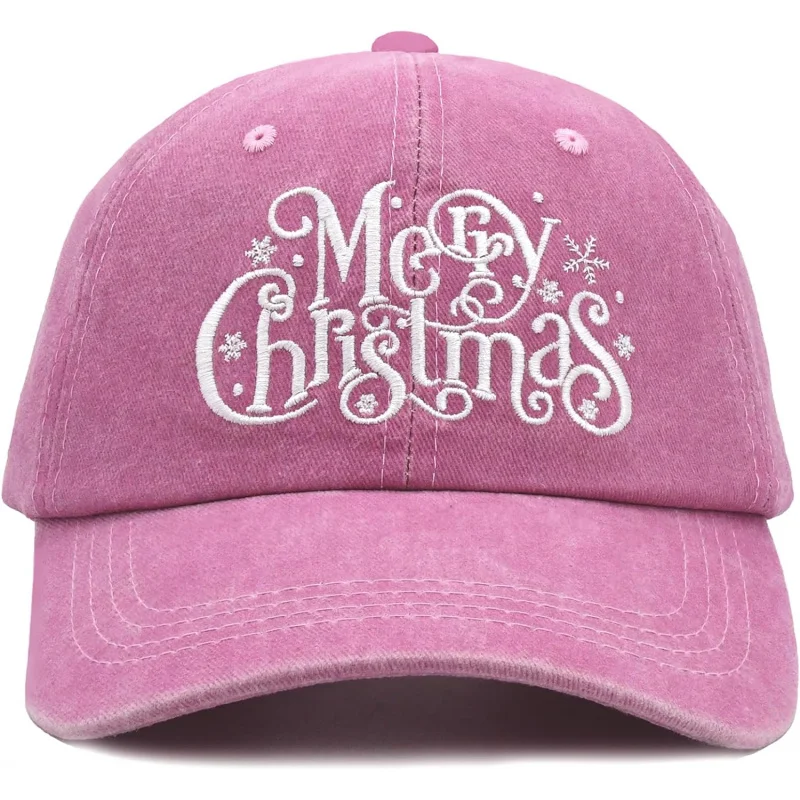 Adult Christmas baseball cap, vintage broken embroidery cotton cap