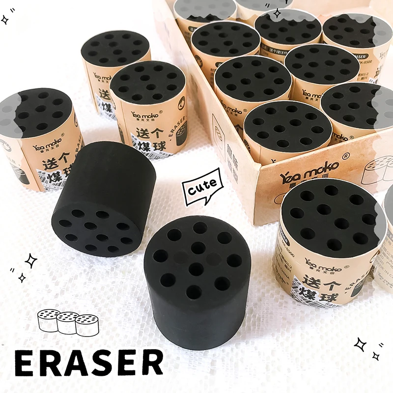 kawaii Stationery for school back to school supplies cute briquette shape Eraser rubber Aesthetic stationery stuff