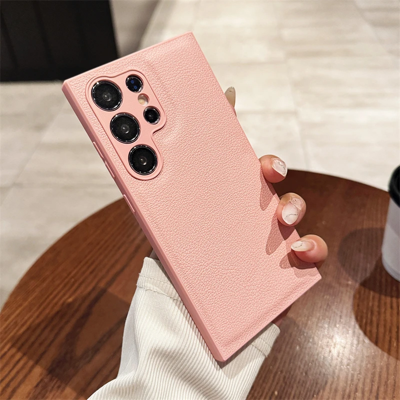 Luxury PU Leather Pattern Shockproof Phone Case with Matte Finish
