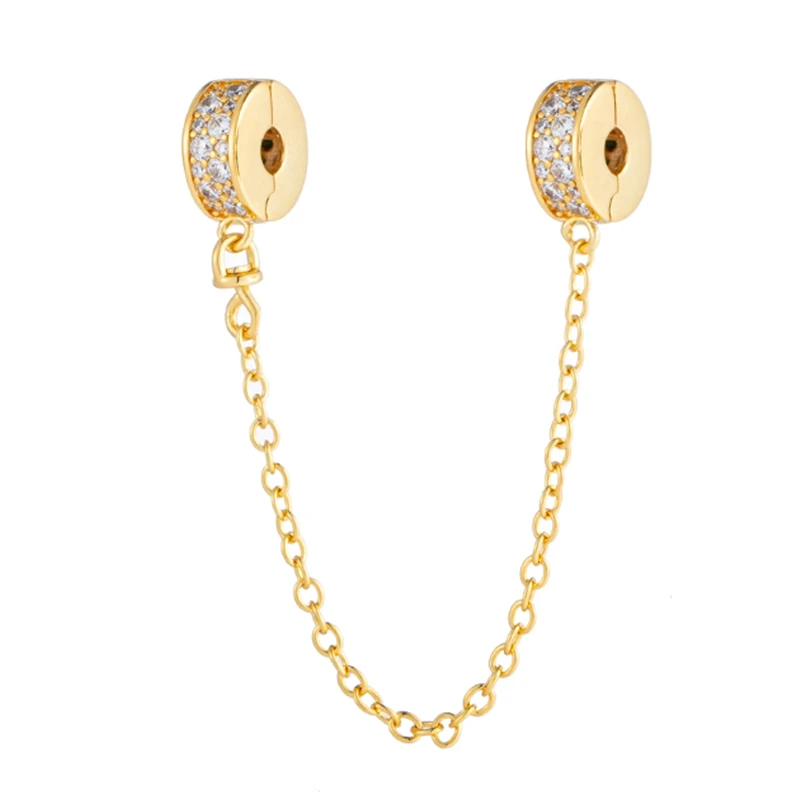 Sparking Gold Plated Charm Beads Pendant For Original Snake Silver Bracelet Necklace DIY Jewelry Women Gift