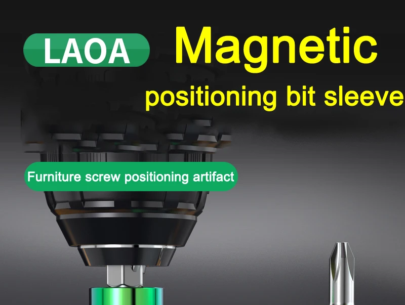 LAOA 1/4 Starker Magnetischer Winddichter Drei-in-Eins-Magnet-Saughülsen-Set, Verlängerter Elektrobohrer-Bit-Magnetspulen-Satz – Detail 1