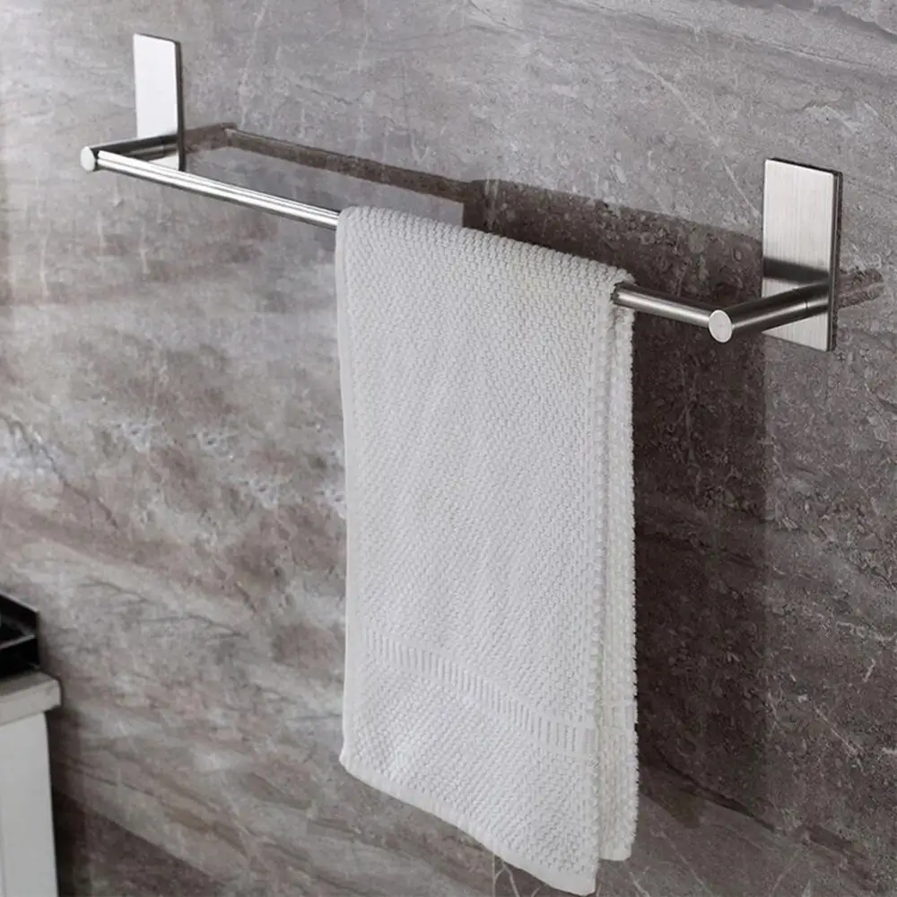 Bathroom Stainless Steel Wall Mount Adhesive Towel Rack Clothes Holder Hanger towel rack,towel holder,bathroom hardware set
