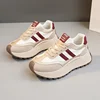 Spring Thick Bottom Women's Shoes 2024 Summer Casual Patchwork Leather Sneakers Casual Vulcanised Shoes Ladies Chaussure Femme 3