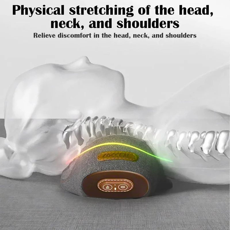 Electric Neck Massager Cervical Pillow Hot Compress Neck Stretch Heating Vibration Neck Shoulder Massage Pillow Back Traction