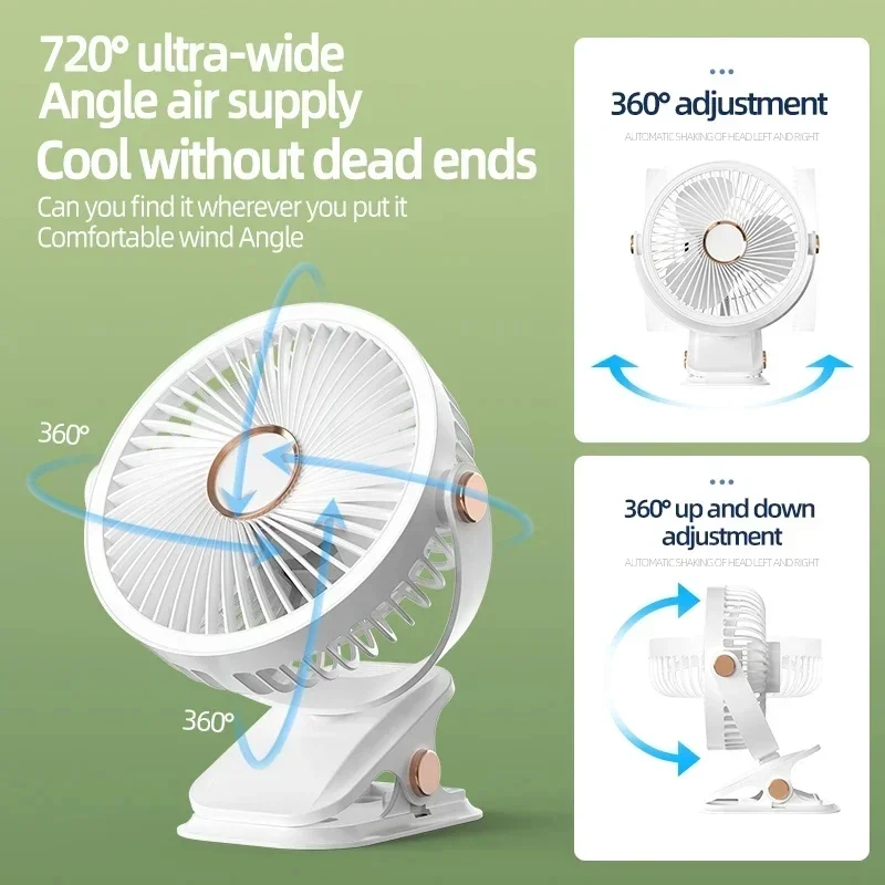 8000mAh Camping Fan Rechargeable Desktop Portable Air Circulator Wireless Ceiling Electric Fan With LED Light Clip-on Home Fan 2