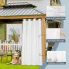 Outdoor Patio Voile Sheer Curtains Waterproof Drapes Rod Pocket Blackout Chiffon Gauze Tulle Curtain Garden for Porch Pergola 5