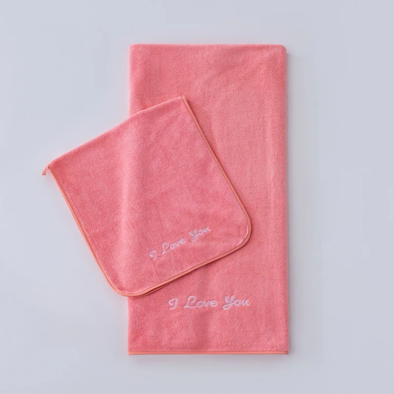 2025'in yeni mercan polar havlu banyo havlusu seti düz renk basit kombinasyon seti, tek havlu