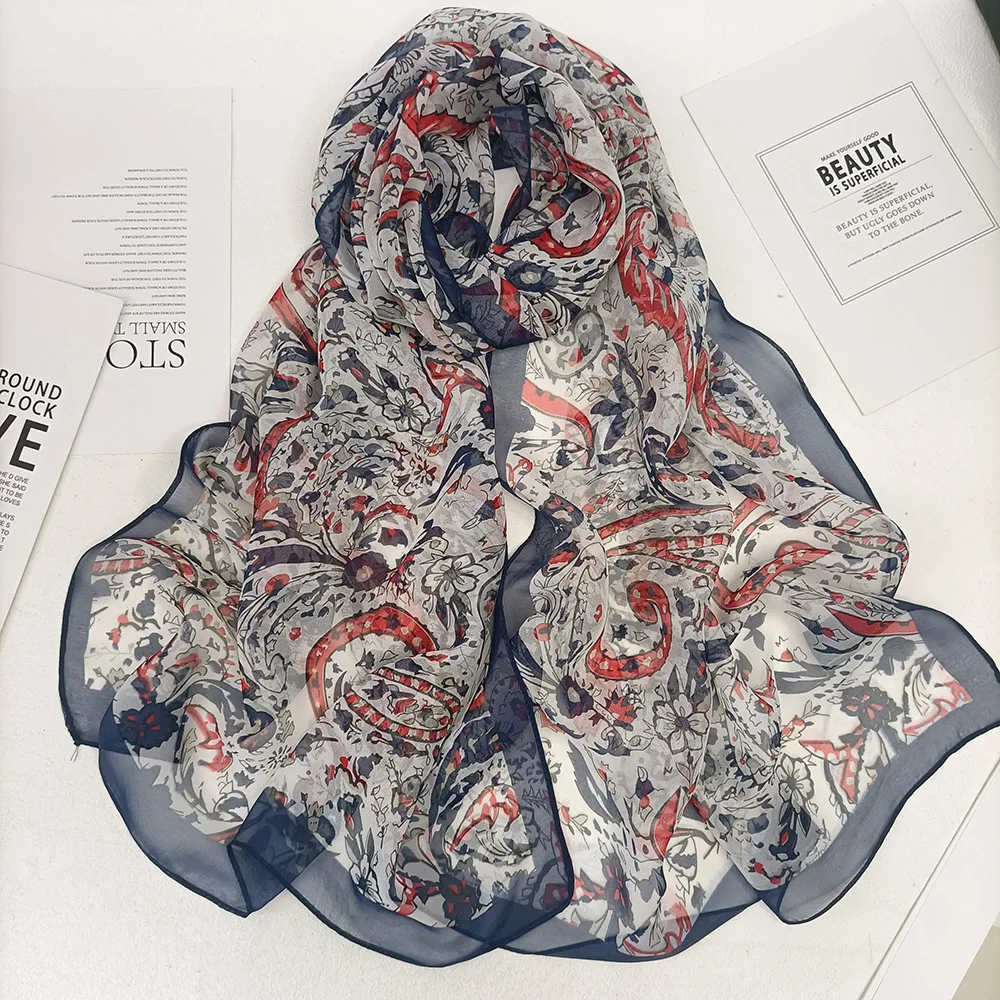 Elegant Women's Chiffon Georgette Bandana Scarf - Green Grass Summer Edition