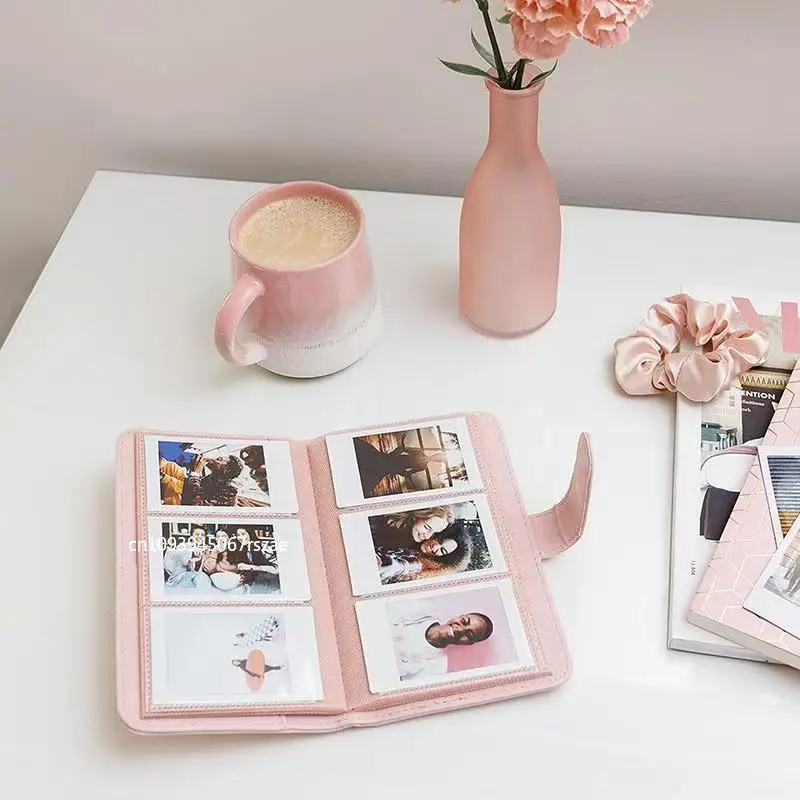 108 포켓 사진 앨범 필름 카메라 3인치 사진 용지 PU 가죽 보관 케이스 스탬프 수집 책 폴라로이드 앨범용