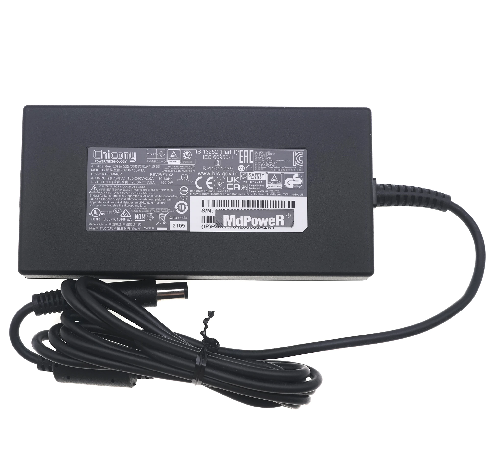 A18-150P1A AC 어댑터 치코니 20V 7.5A 150W 충전기 7.4x5.0mm 노트북 전원 공급 장치