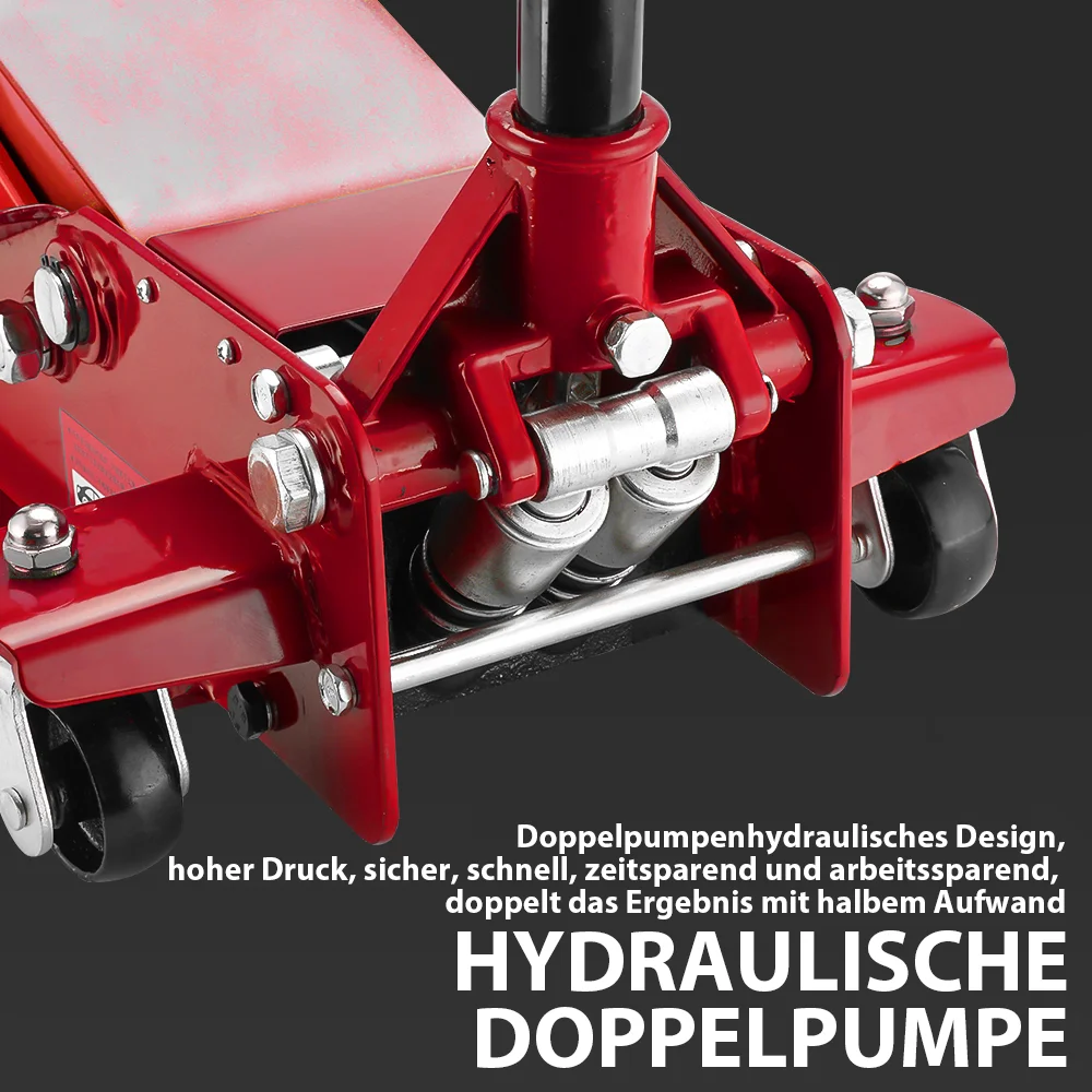 Auto-Wagenheber, 3T-Doppelpumpenheber, Hebebereich 75–505 mm, Auto-Reparatur-Werkzeug, Hebwerkzeug, hydraulischer Wagen-Bodenheber, Auto-Reparatur-Wagenheber – Detail 9