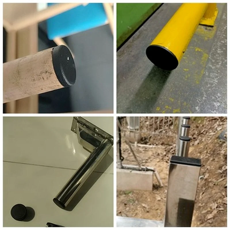 16pcs Round Steel Pipe Plastic Hole Plug Insert End Cap for Metal Tubing Alloy Ladder Glide Protection Furniture Chair Leg Cover