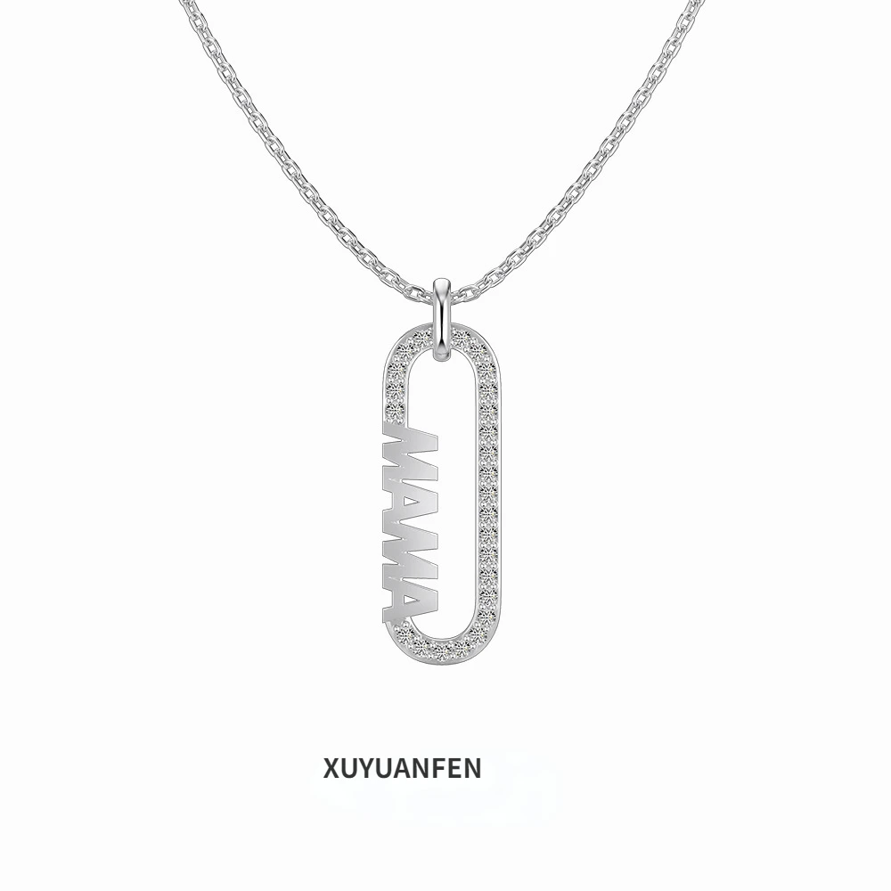 

XUYUANFEN Japanese and Korean Light Luxury New S925 Silver Necklace Women's Hollow Surrounding Zircon Mother's Day Accessories