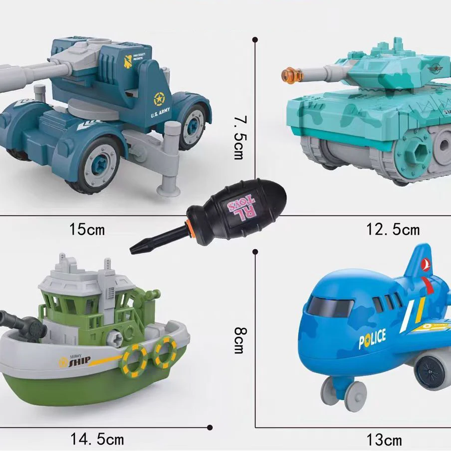 Assemble Toy Screw Toy Vehicle DIY Take Apart Plane Bus Rocket Toys for Kids Boy