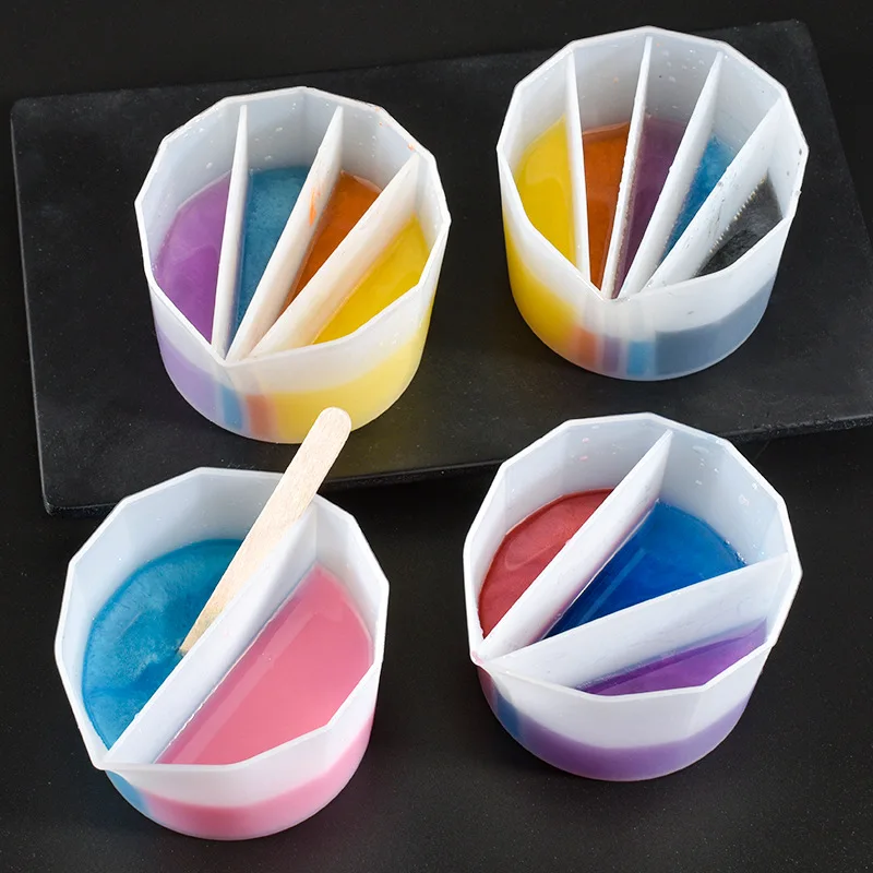 Pour Split Cup Silicone Epoxy Mix For Paint Pouring Cups DIY Acrylic Paint Resin Mold Fluid Art Split Cups Jewelry Making Tools