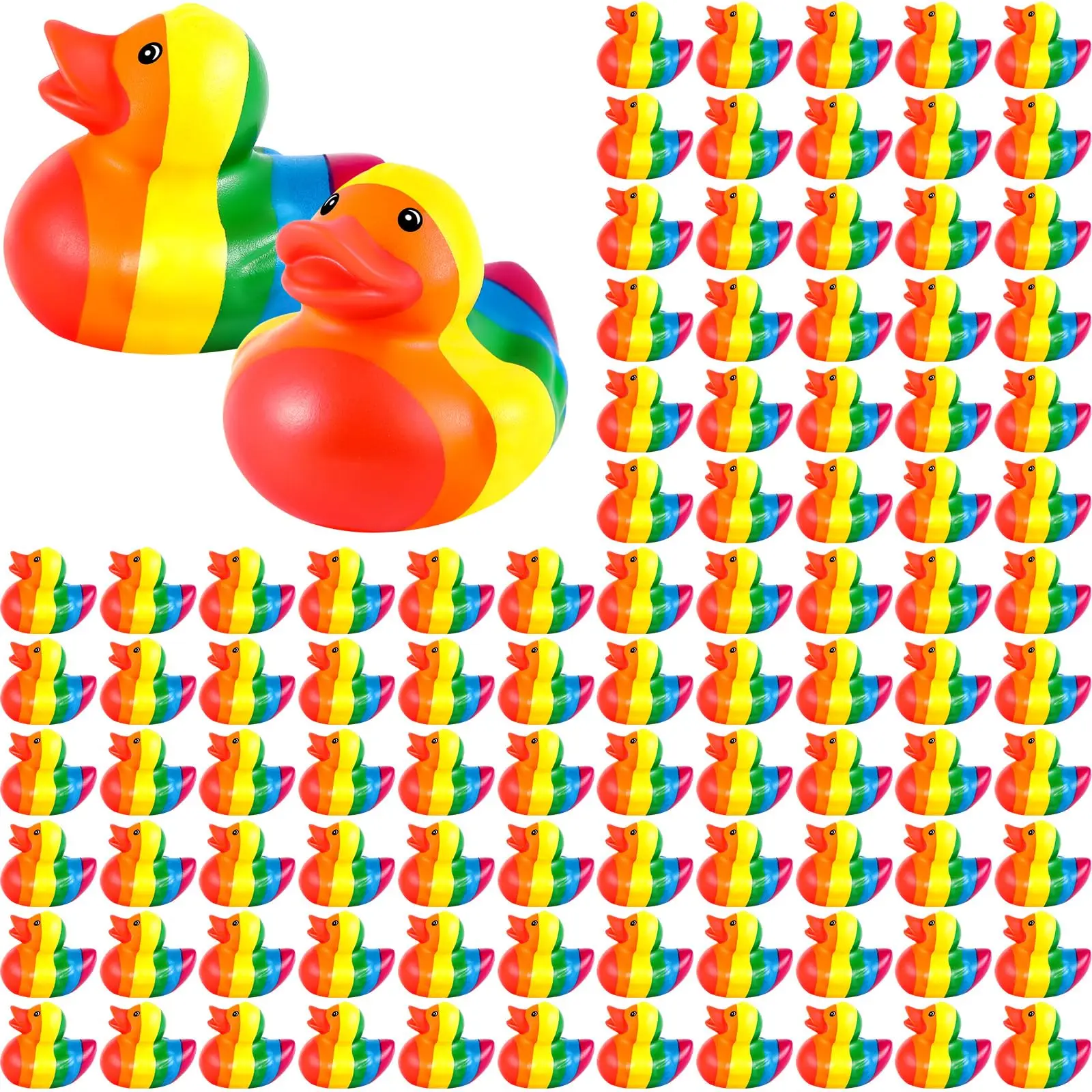 Lot de Canards de Bain Arc-en-Ciel Multicolores et Joyeux