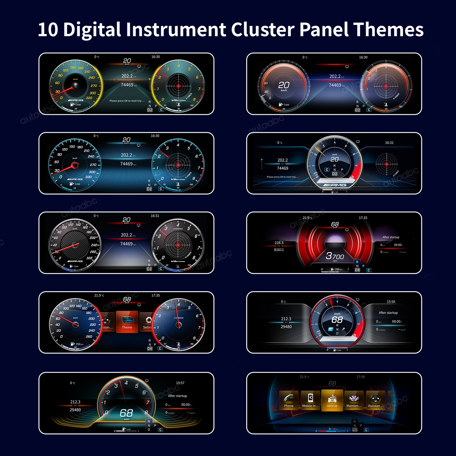 Panel de instrumentos LCD de 10.25 pulgadas con Carplay y Android Auto inalámbricos para Mercedes Benz ML GL GLE GLS W166 X166, velocímetro para coche. 5