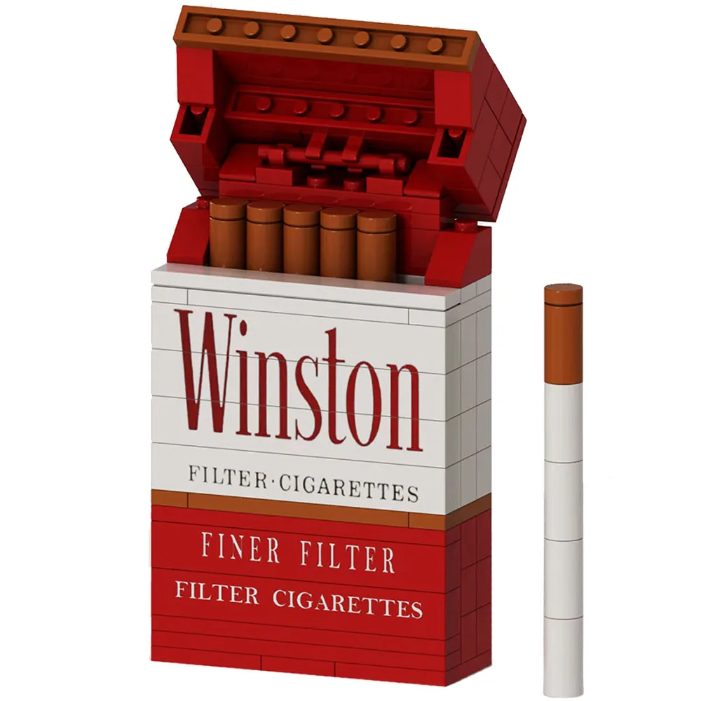 MOC New Collect Brand Cigarette Box Smoke Blocks Red Yellow Green Creative Build