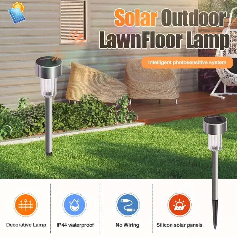 

16/12/1PCS Lawn Floor Lamp Garden Decorative Stainless Steel Light Decorative Lamp Automatically Lamp Pathway Lights Outdoor