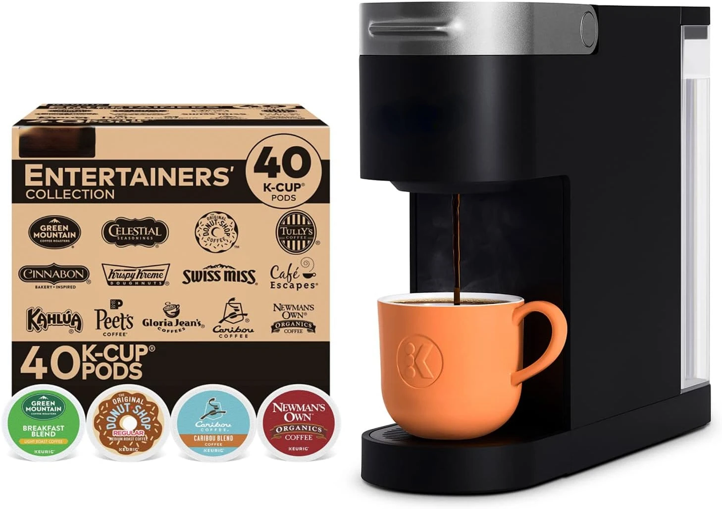 

Single Serve Coffee Maker with Keurig Entertainers' Collection Variety Pack, 40 K-Cup Pods Cop coffee Automatic espresso machinn