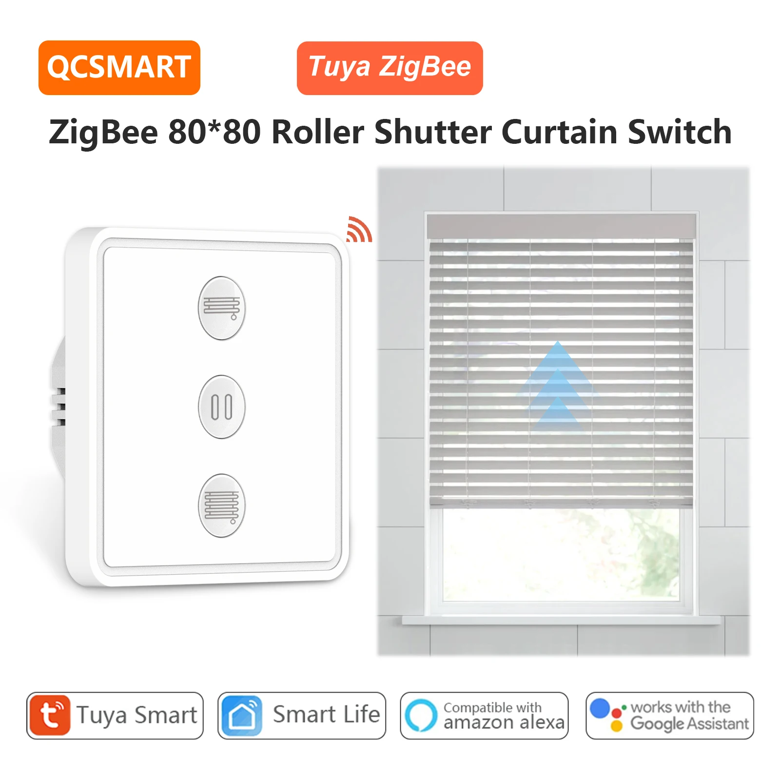ZigBee Tuya Smart Life ผ้าม่านผ้าม่านสวิทช์รีโมทคอนโทรลการตั้งค่าเวลาทํางานร่วมกับ Google Assistant Alexa 1