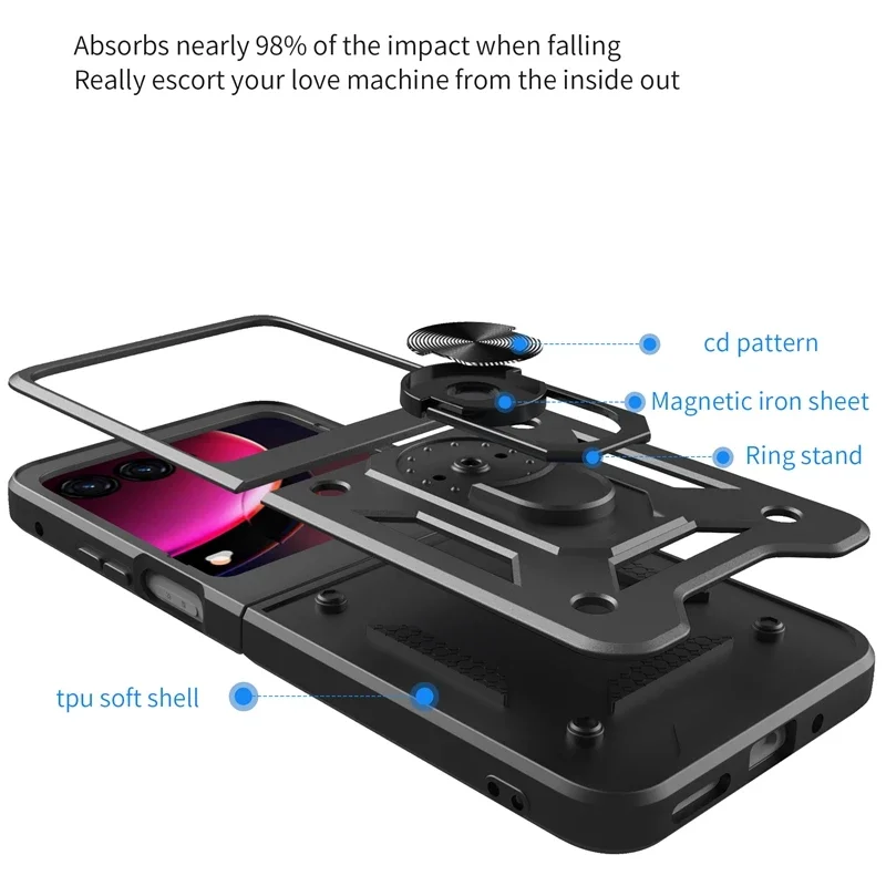 Armor Shockproof Case with Ring Magnetic Holder - Durable Protective Cover