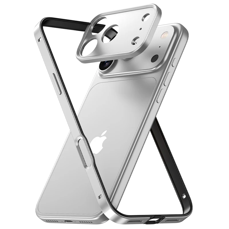 Vibrant Orange Camera Lens Protector with Metal Silicone Bumper Case for Enhanced Phone Protection