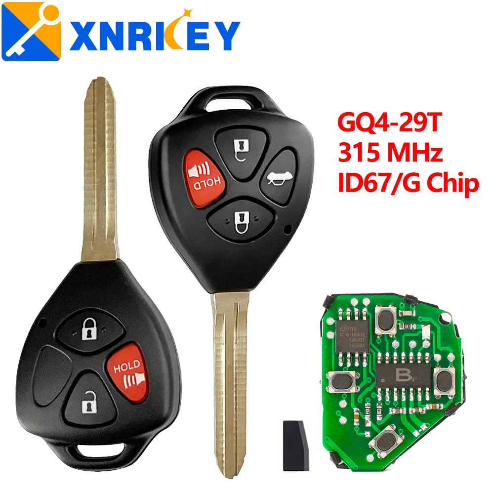 Key Fob Replacement Replacement Key Fob Remote For Toyota Corolla 2010-2013 &amp; Venza 2009-2016 - GQ4-29T Compatible Programmable Toyota Remote
