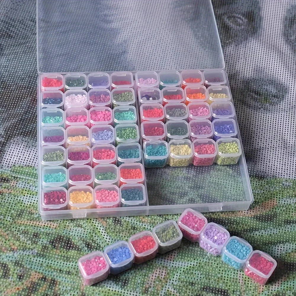 Set mit 64 grauen Kunststoff-Aufbewahrungsbehältern – Organizer für Schmuck, Anhänger und Accessoires; DIY-Diamantmalerei-Aufbewahrungsbox – Detail 16