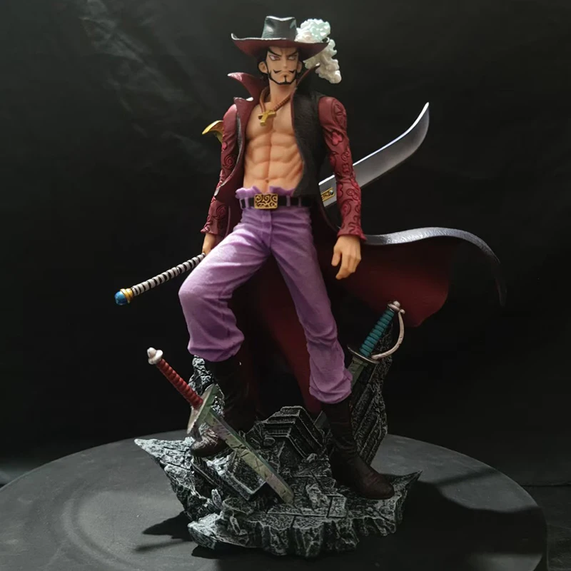 28cm One Piece Figures Eagle Eye Dracule Mihawk Anime Figure Top War Pvc Action Figure Model Toys Ornaments Doll Xmas Gifts