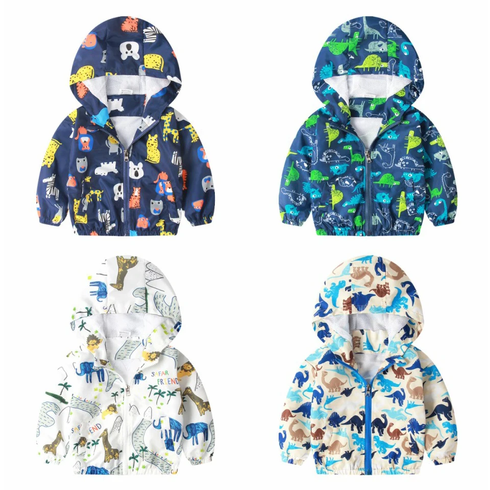 1-7Years Toddler Clothes Brand New Design Children Boys Girls Spring Coats Hot-air Balloon Cartoon Printed Hooded Zipper Jackets lightweight spring jacket