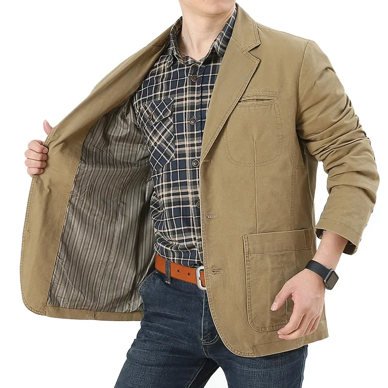 HOO Pure cotton blazers business autumn young men leisure blazers
