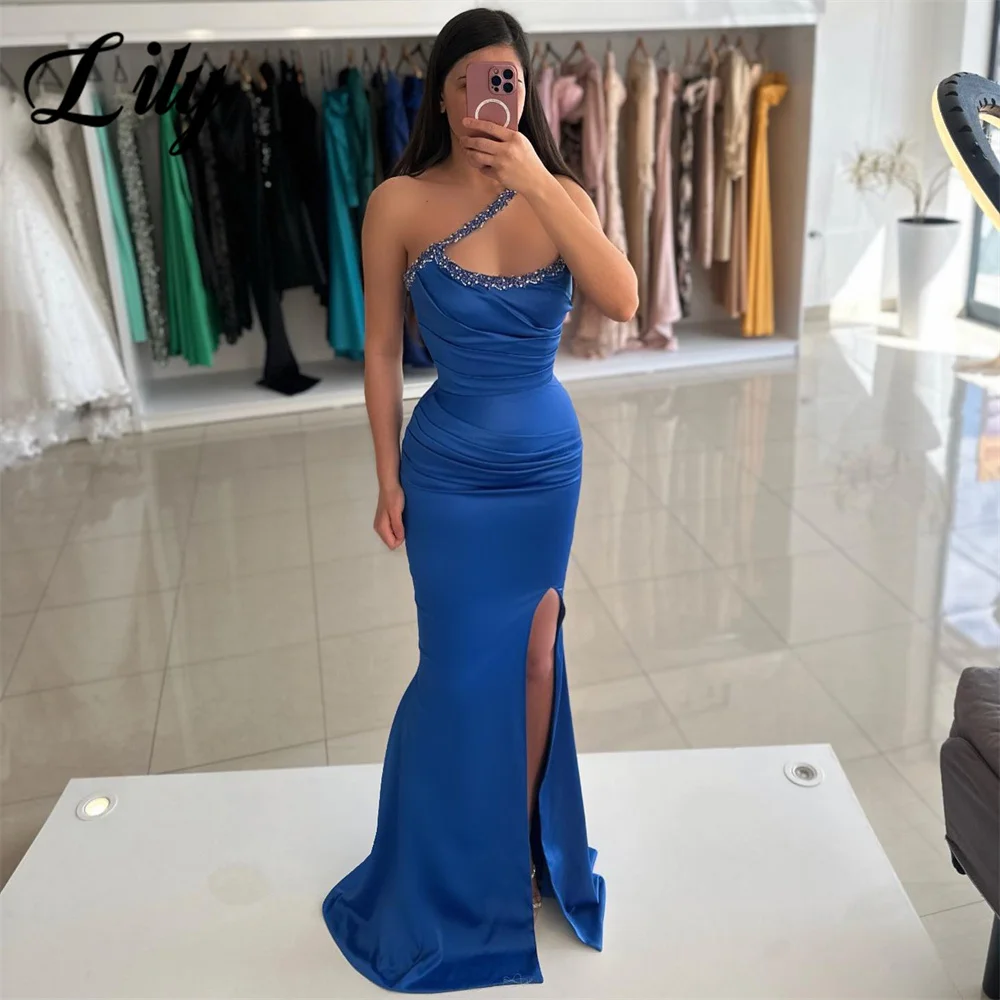 Lily-vestido azul polvoriento para ocasiones especiales, vestido