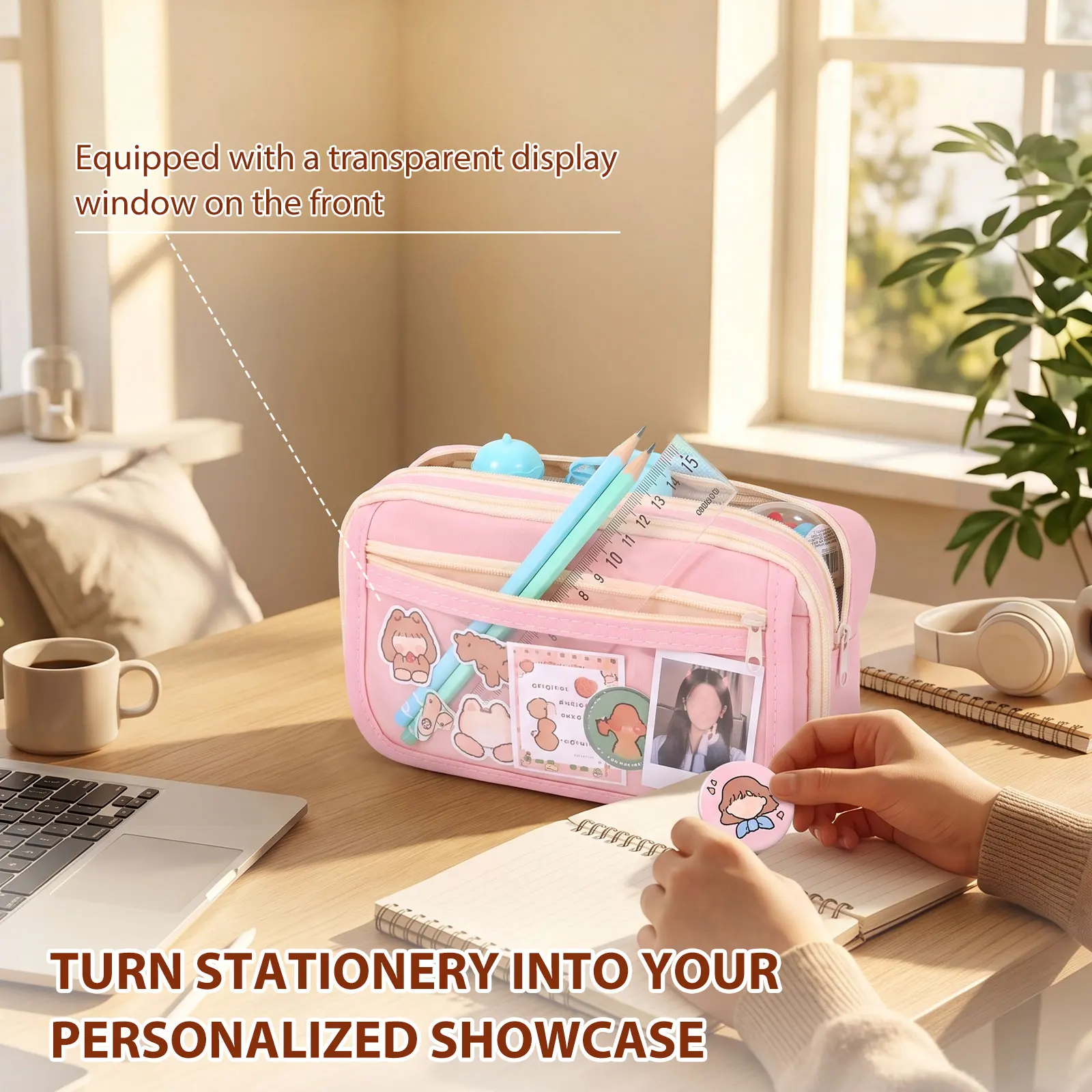 Spacious Multipurpose Portable Organizer Bag for Stationery and Cosmetics