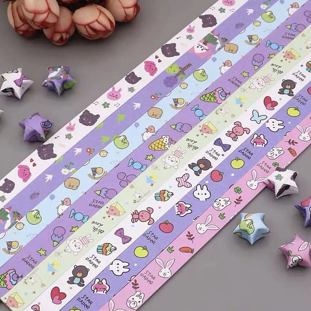 Colorful Cartoon Art Origami Star Paper Strips for Crafting and Home Decoration