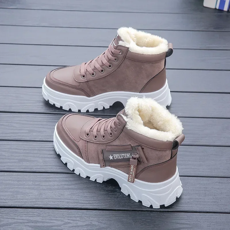 Winter Ankle Boots Winter Boots New Women Ankle Boots Warm Plush Woman Shoes Sneakers Flats Casual Ladies Cotton Shoes Short Snow