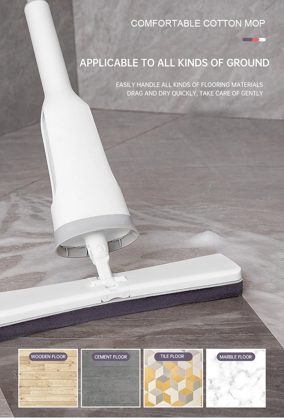 Mini Balai de Bureau Pliable, Mini Balai Éponge Portable, Système de Nettoyage à Sec et Humide Petite Balayette en Coton pour Salle de Bain, Cuisine, Bureau, Verre, Salon (Blanc