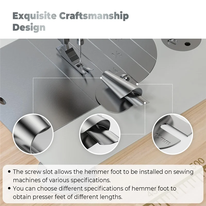 8Pcs Universal Sewing Rolled Hemmer Foot Rolled Seam Presser Foot For Sewing Machine (3-10MM)